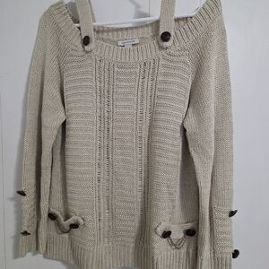 Boston Proper Off-the-Shoulder Cream Sweater